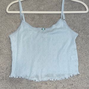 Pointelle lace tank top